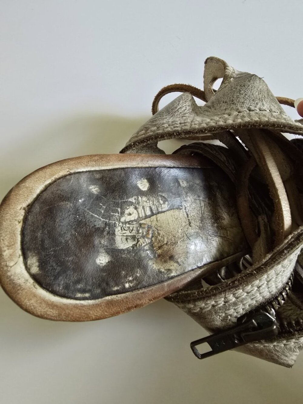 Freebird Beliz Belize Taupe Leather Lace Up Gladiator Sandals Open Toe Heels 9 - Picture 11 of 13
